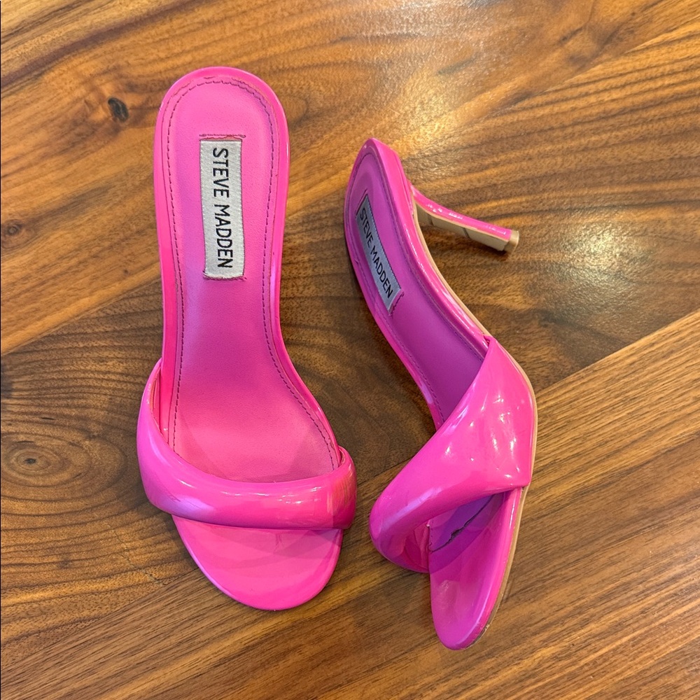 Steve Madden Hot Pink Patent Slide Heels